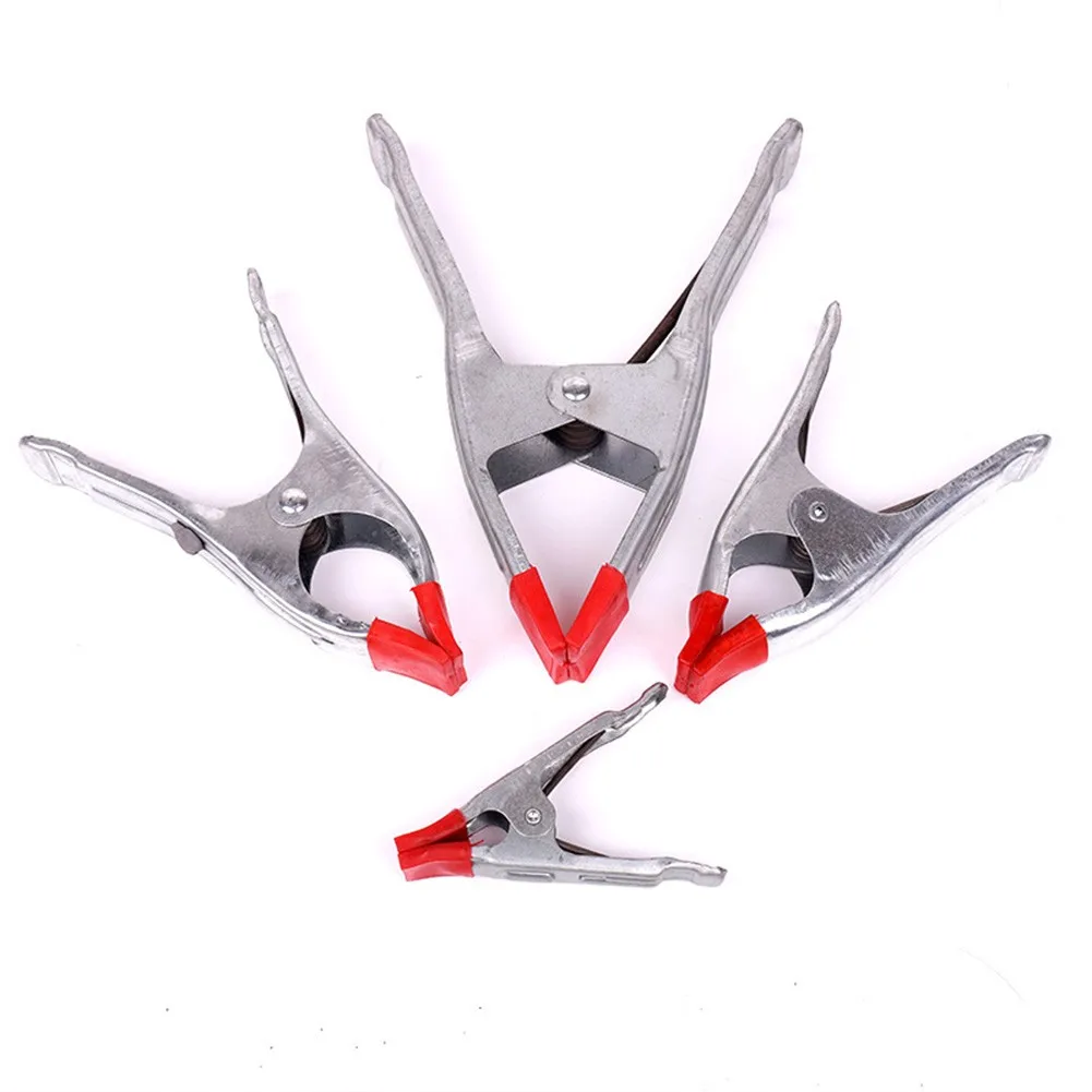 

4 Inch Spring Clamps 8x Clamps Metal Red & Black Spring W/ Rubber Tips