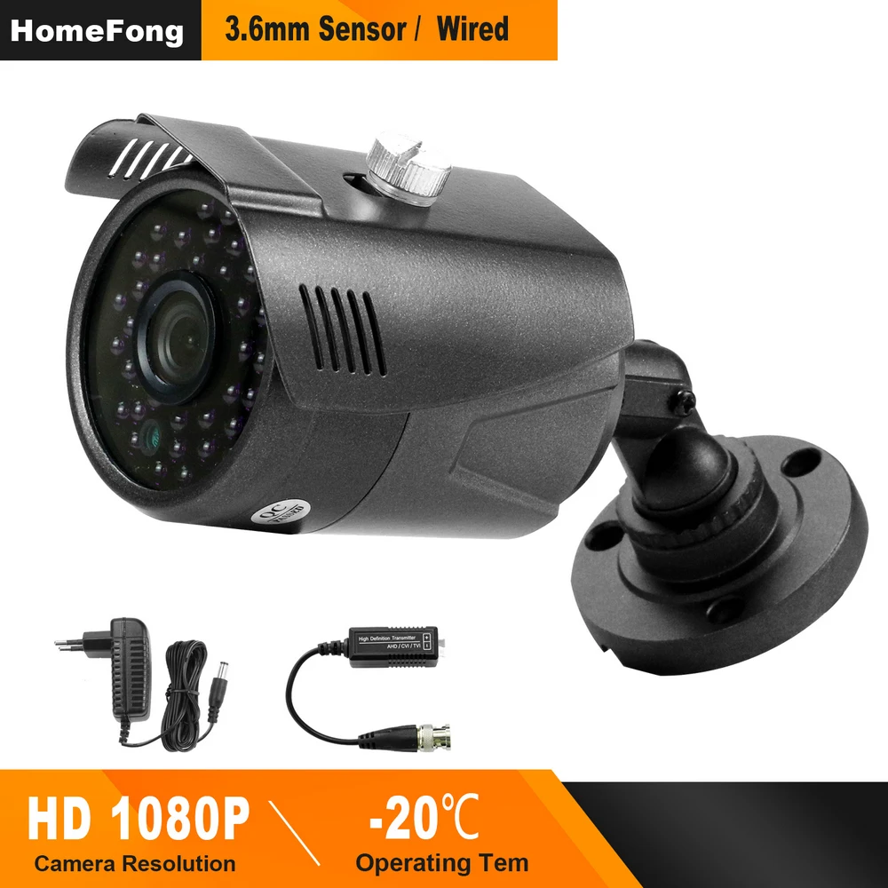 Камера видеонаблюдения HomeFong HD1080P проводная Водонепроницаемая уличная камера с