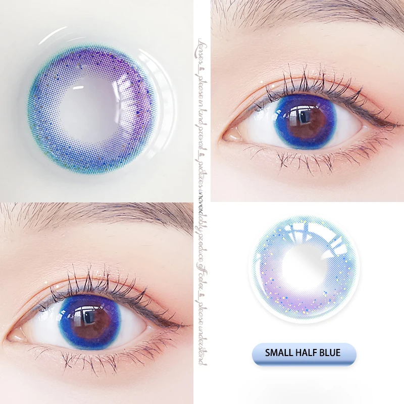 ovolook 2pcspair 6 tone lenses colorful contact lenses colored lenses for eyes 24 degrees yearly use eye color lens eye contact free global shipping