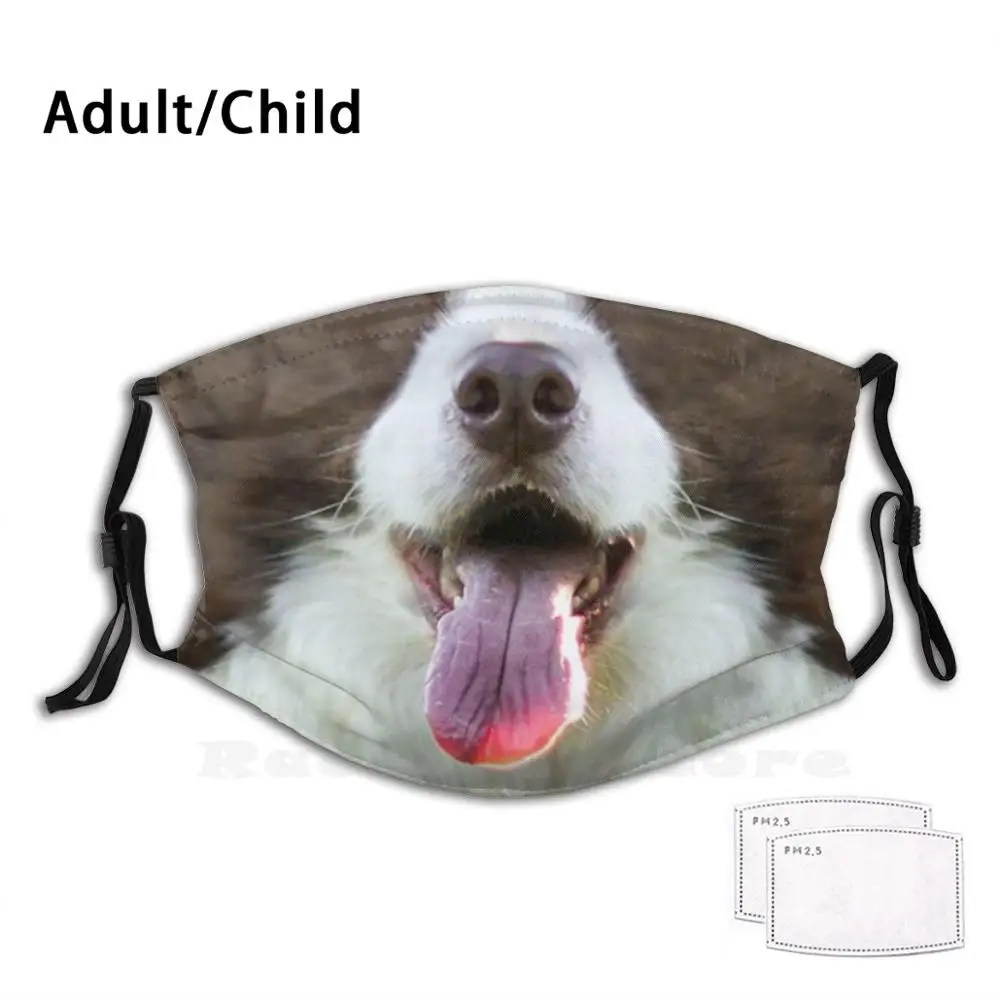 

Моющаяся маска для рта с принтом Happy Dog, Пылезащитная маска для лица собаки, лица собаки, собаки, языка, собаки, носа, Забавный рот для мальчиков