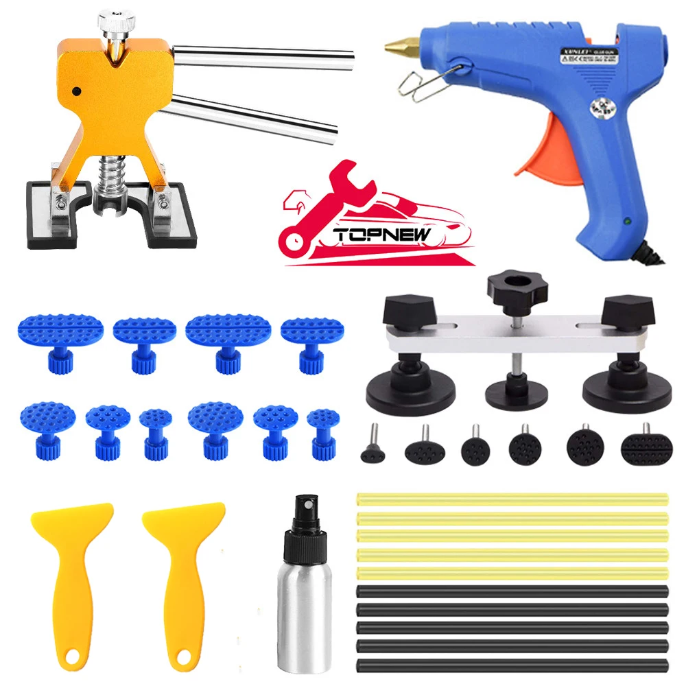 Paintless Dent Repair Tools Kit Glue Gun Dent Lifter Bridge Puller Set for Car Hail Damage Dent & Ding Remover