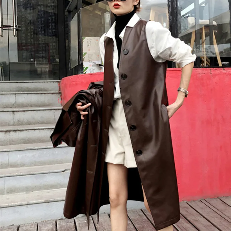 [LANMREM] 2020 осень и новые продукты Мода Открытый однобортный длинный женский