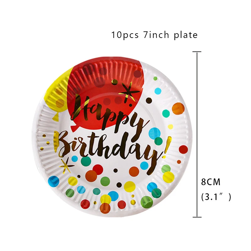 

Happy Birthday Party Disposable birthday Tableware Paper Cup Plate Kids Birthday Party Decorations adult baby shower Party decor