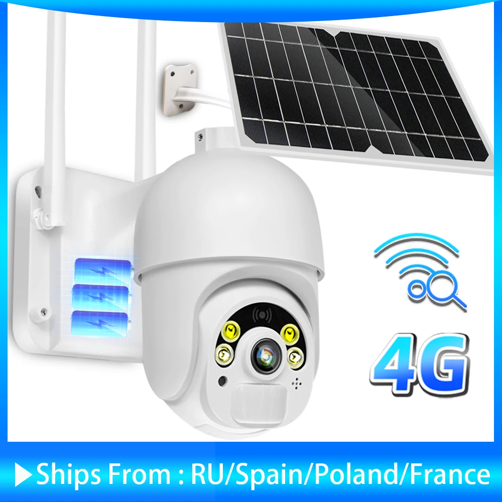 

4G 6W Solar IP Camera SIM Card 1080P HD Outdoor WiFi Camera 3G Wireless Speed Dome CCTV Security Camera Battery Long Standby