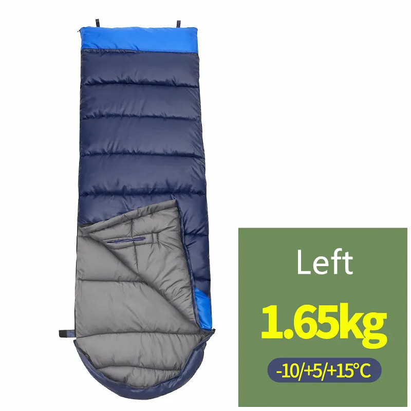 Blue 1.65kg (Left) Водонепроницаемый дорожный спальный мешок на молнии, ветронепроницаемый конверт для путешествий, походный мешок для путешествий на открытом воздухе Hikin - Цвет: Blue 1.65kg (Left)