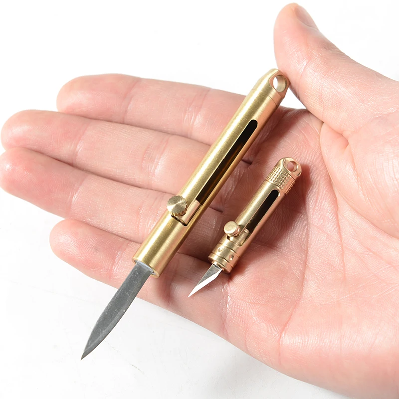 Новинка 2021 миниатюрный латунный карманный нож для выживания CS Go с нажимной