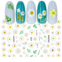 endrrflla 1pc12tips 2020 design flowers and leaves fresh seasons nail stickers 3d watermark nail art decorations