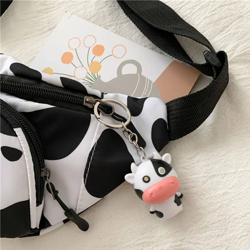 

Women Mobile Phone Pouch Cow Milk Fanny Chest Pack Travel Canvas Waist Bags