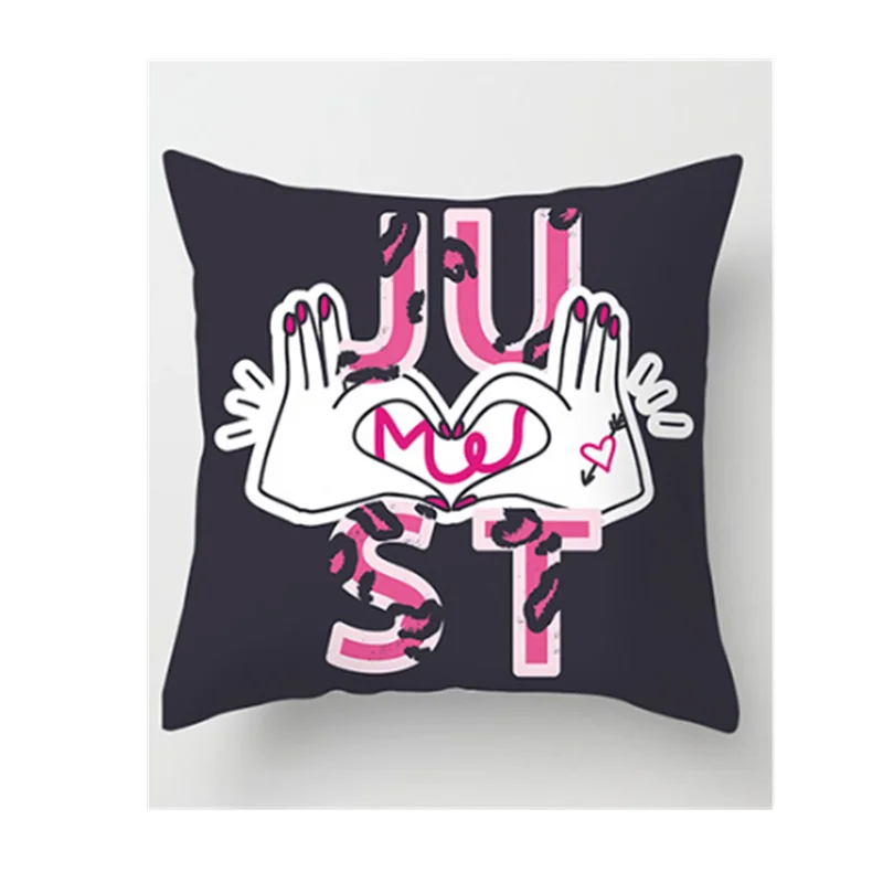 Чехол для подушки красного цвета с милым рисунком наволочка буквенным принтом