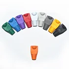 RJ-45 CAT6 CAT5e адаптер Кепки Ethernet сетевой кабель Разъем Вилки RJ45 Кепки с кошачьим 5 CAT6 защитный рукав разноцветный