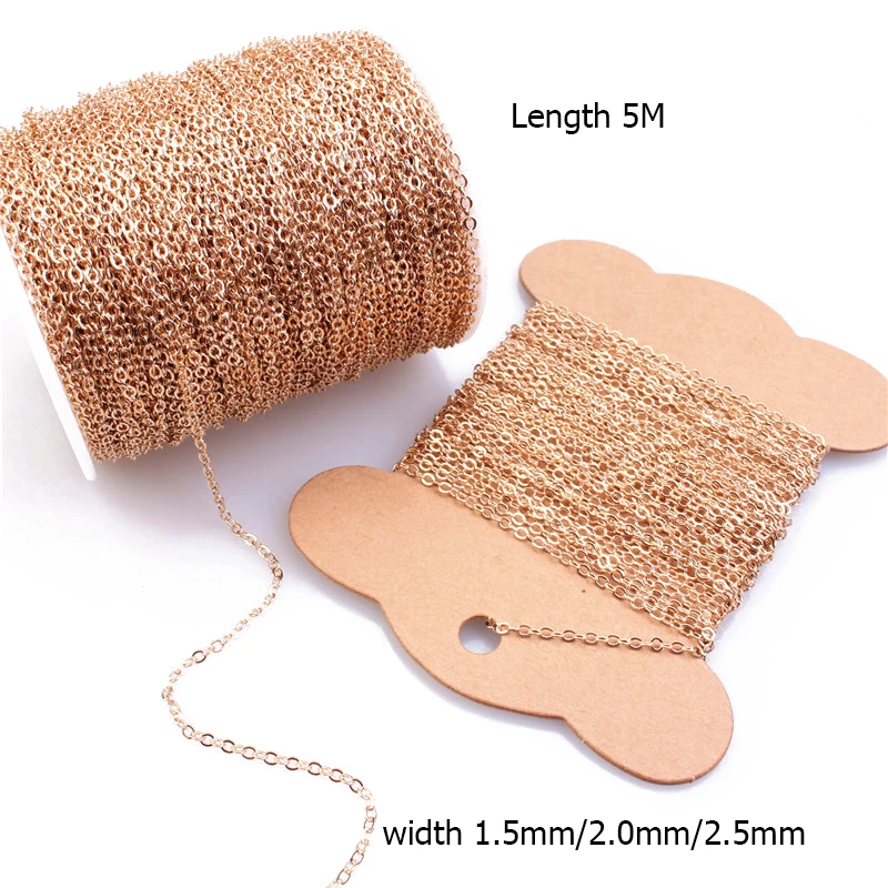 

1.5/2/2.5mm Jewelry Making Chain Bronze 5M/Lot Handmade DIY Accessories Golded/Silvered Plated DIY Materials Charm Chain