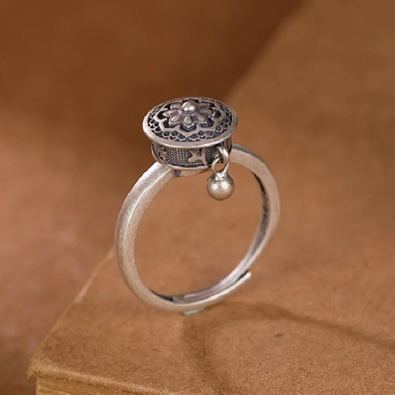 Буддийское кольцо из серебра S925 пробы Женское настоящего удачи чистого