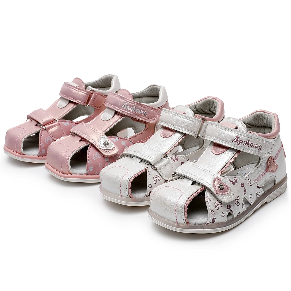 Детские ортопедические сандалии Ahannie с двумя регулируемыми ремешками и закрытым