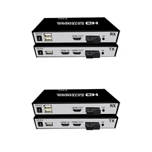 HDMI Fiber Optic Converter Support USB Control 20Km Fiber Optical Extender with Loop Out Over SC Fiber Cable US Plug