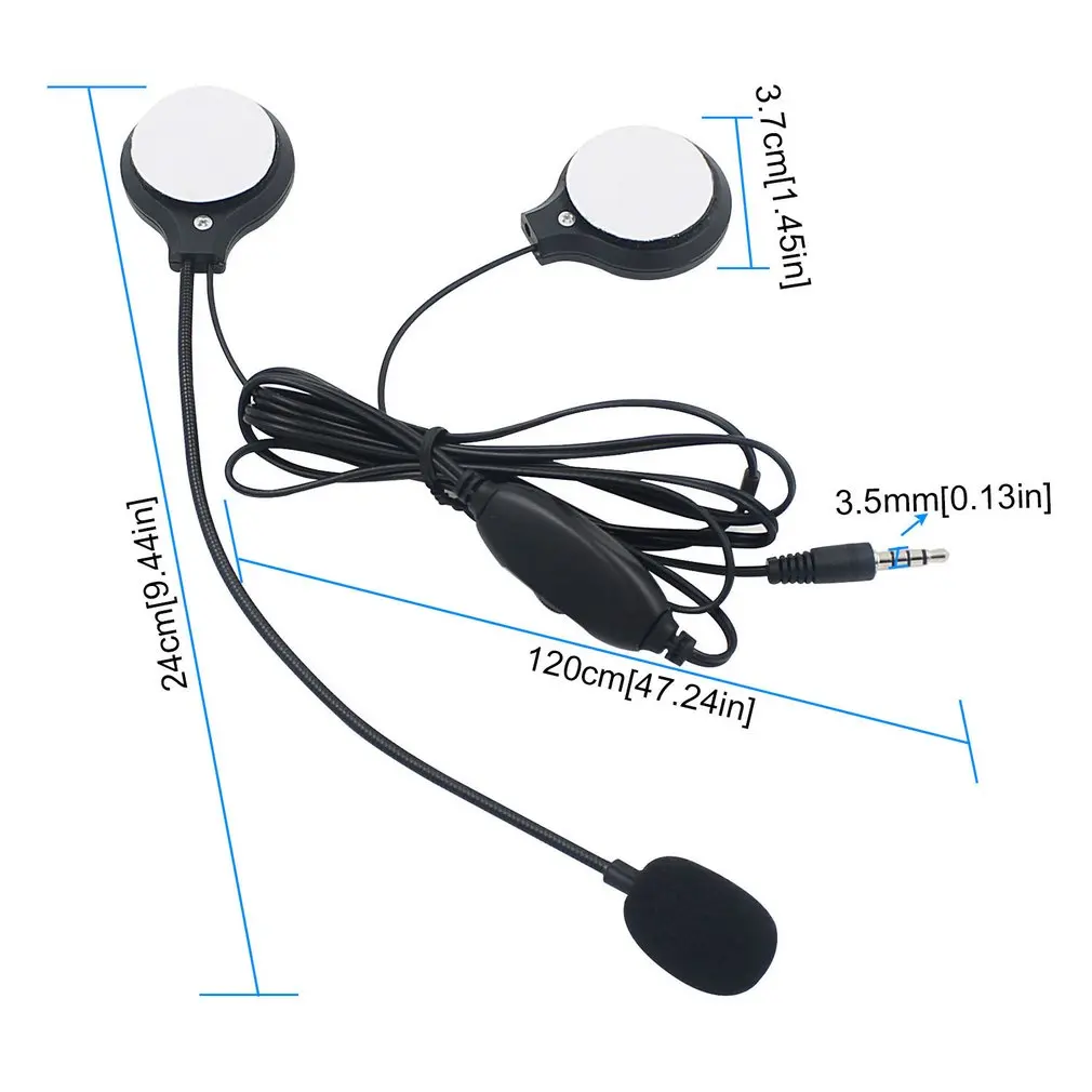 Ультратонкая мотоциклетная гарнитура 3 5 мм проводные наушники для шлема с