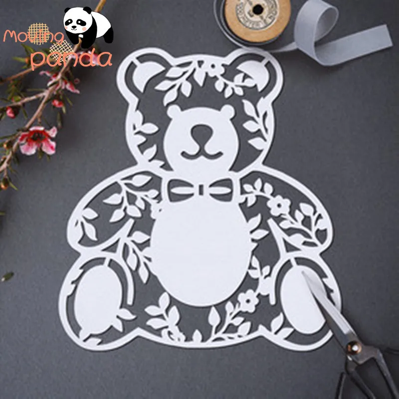 Полые медведь металлический Трафаретный вырубной Штамп Новый 2019 Для Ремесло