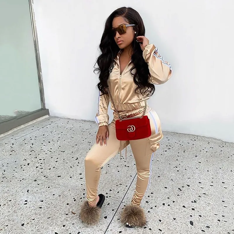 Неоновый цвет комплект из двух предметов спортивный костюм женская одежда Ensemble