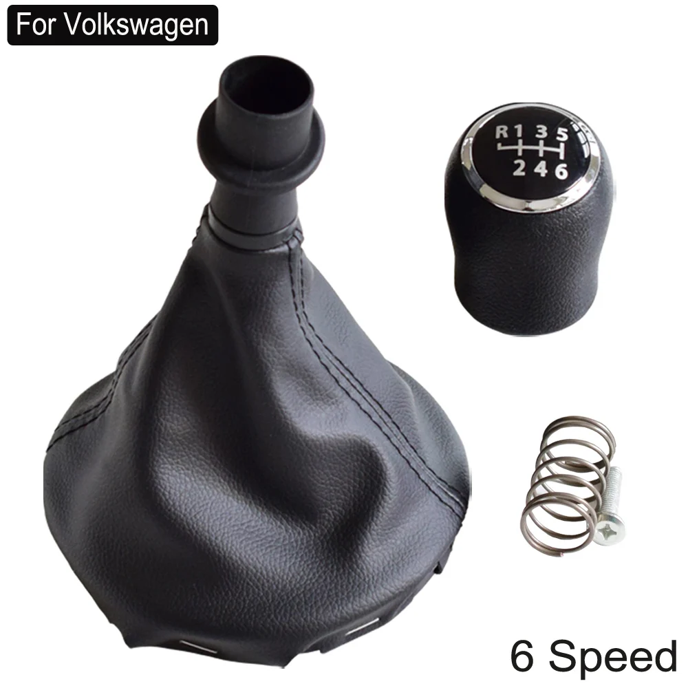 Для Volkswagen VW Transporter T5 T5.1 Gp 2003-2011 T6 автоматическая ручка переключения передач с кожаными сапогами 5 6 скоростей Рычаг переключения передач - Название цвета: 6 Speed
