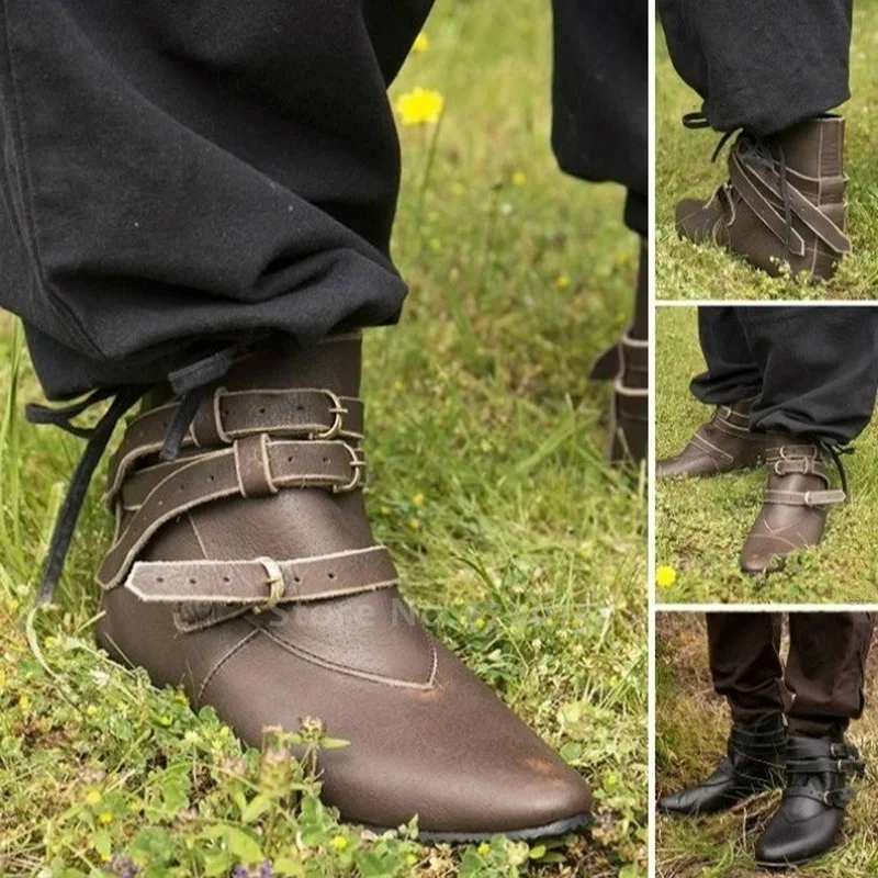 Ретро средневековая пара ремень пряжка винтажный британский стиль ботильоны