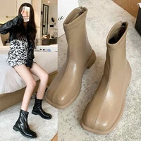 party short boots retro black short boots women winter leather western boots women 2022 fashion ankle boots cowboy boots