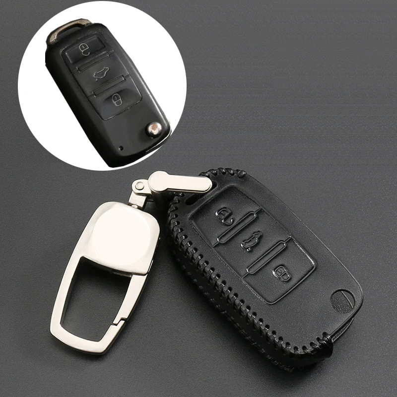 Новинка 2019 чехол из натуральной кожи для автомобильного ключа VW GOLF 4 5 6 7 Passat B5 B6