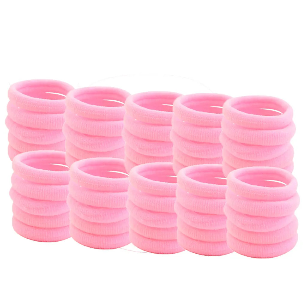 Pink 50 шт., женские эластичные резинки для волос, веревка, кольцо, аксессуары для волос, новинка, резинка для хвоста держатель ленты, Аксессуары 8,22 - Цвет: Pink