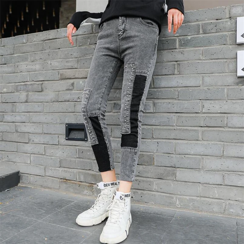 Винтажные женские джинсовые брюки хит продаж облегающие узкие джинсы-карандаш