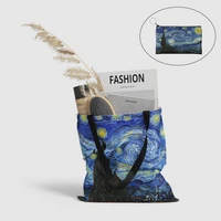 retro van gogh oil painting 3d printed shopping bag for women shoulder bag lady wallet handbag girls coin purse with a zipper
