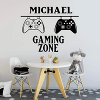 custom name video game controller wall sticker gaming zone personalized name xbox ps wall decal bedroom playroom vinyl decor