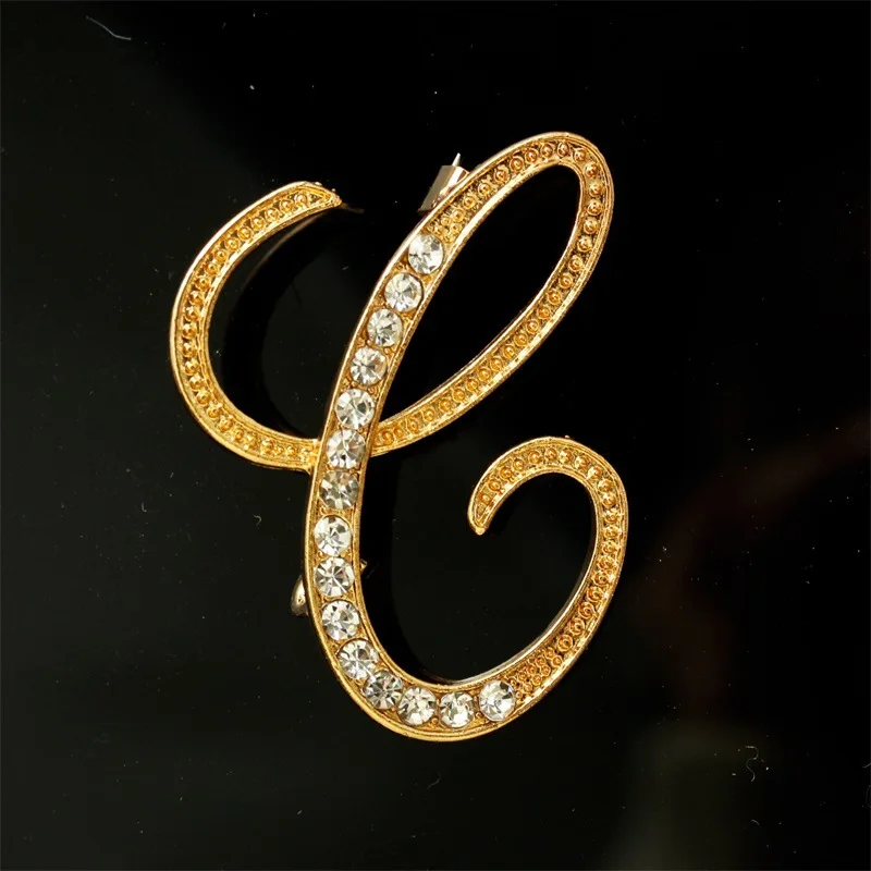 VIMIO инкрустированная Цирконом 26 букв брошь значок для одежды аксессуары Модные