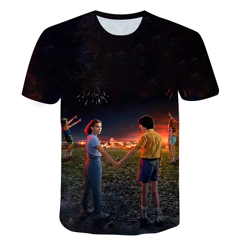 

Newest Children Clothing Stranger Things Movie 3D Print t Shirt Cool Graffiti Boys Harajuku Girls 4-14y Kids T-Shirt Casual Tops