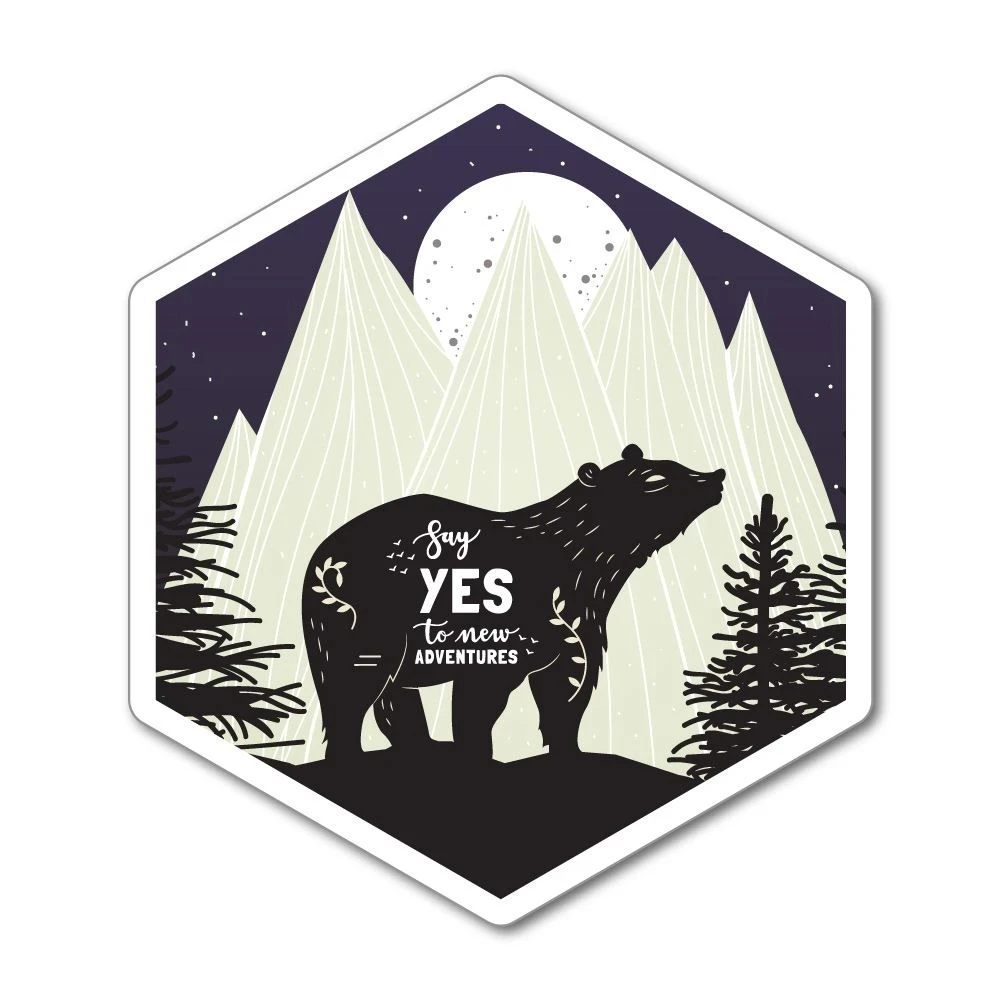 

W-0941 Creativity Mountain Moon Bear Modeling Personality Car Sticker PVC Fashion Auto Window Bumper Sunscreen Waterproof Decal