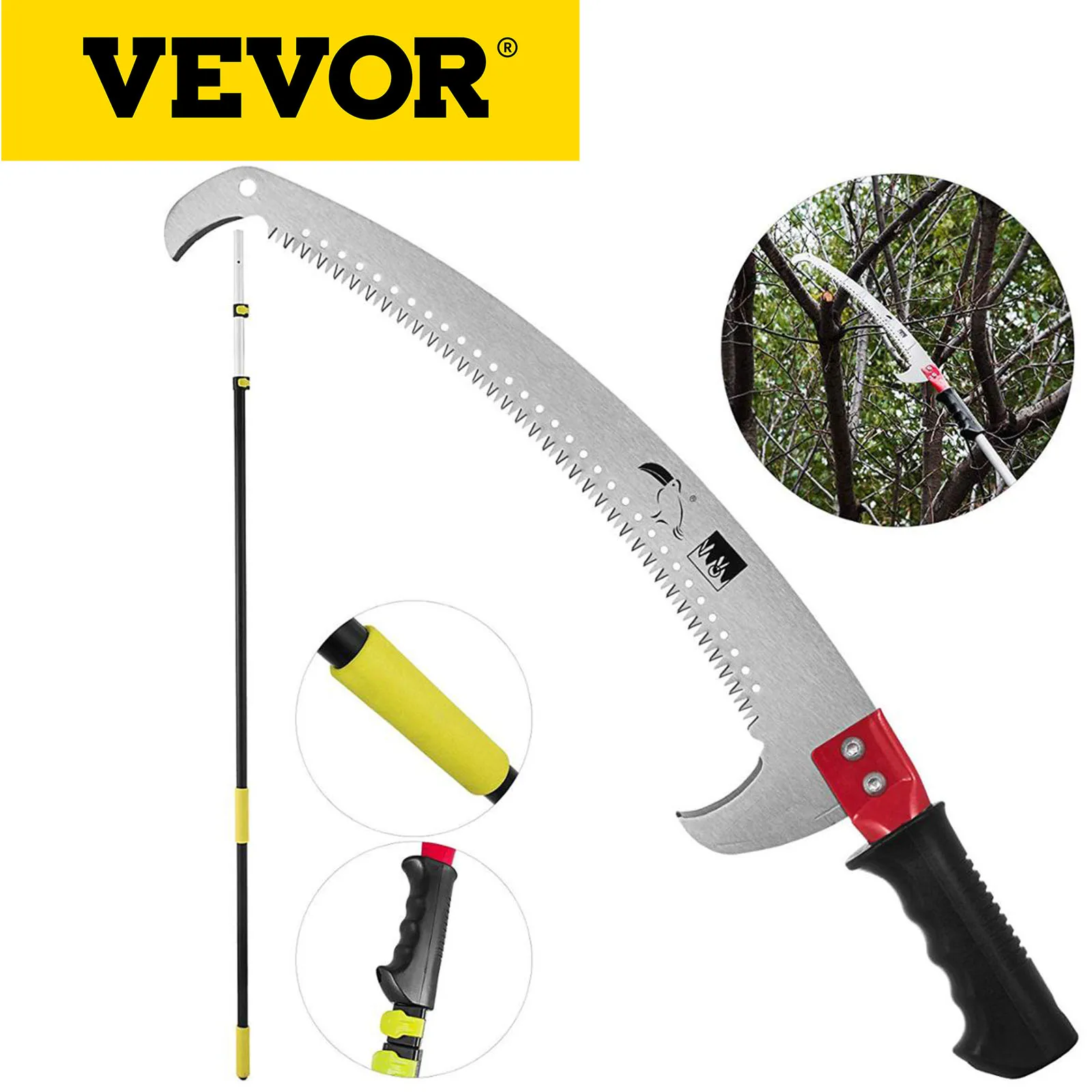 

Пила телескопическая VEVOR, раздвижной секатор для деревьев 4-24 фута, для дома и сада