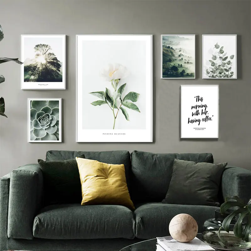 Горный озеро отражение картина природа Пейзаж Плакат в скандинавском стиле