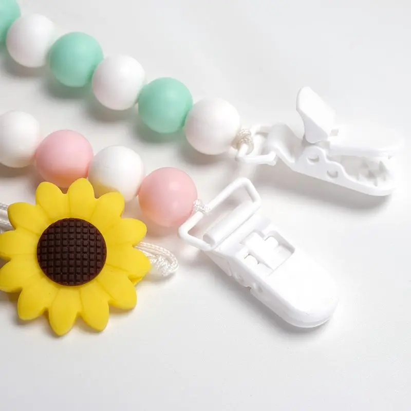 

Sunflower Chain Appease Pacifier Infant Nipple Feeding Anti-fall Clip Chew Toy