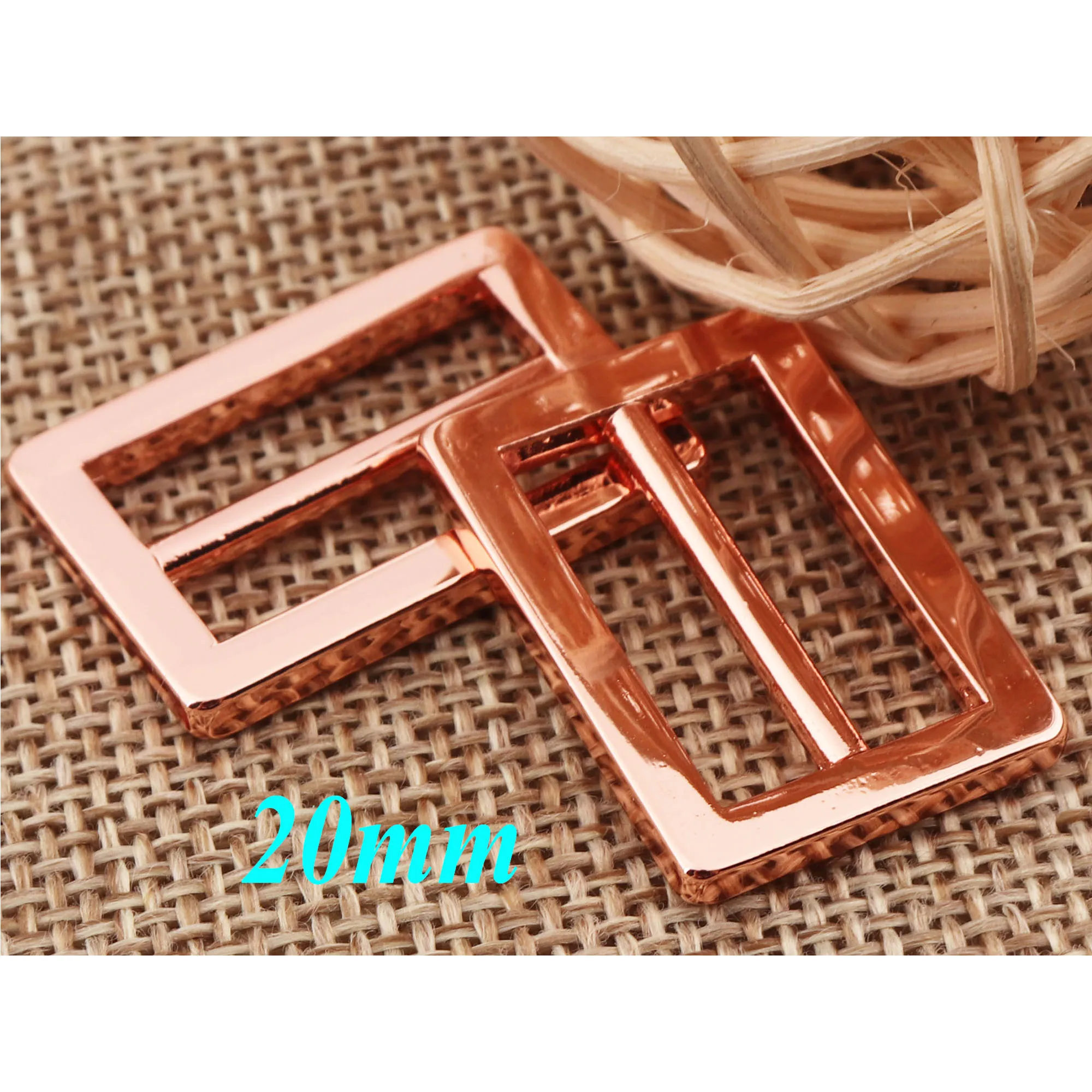 10 шт. металлические розовые золотые скользящие пряжки 20 мм скользящая Пряжка