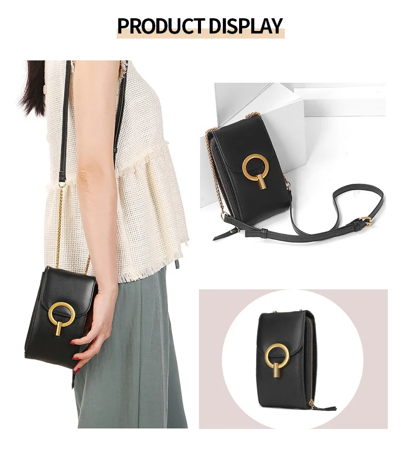 Women Genuine Leather Phone Pouch Bags for iPhone X XS 6 7 8 Small Shoulder Bag for Samsung S9 Crossbody Bags Women Phone Bag