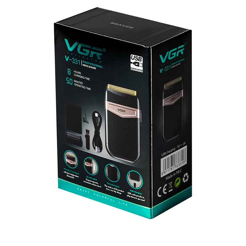 

VGR Portable Razor Electric Whole Body Wash Mini Leather Case Reciprocating Razor Men's V-331