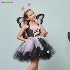 Детское платье-пачка с крыльями, с изображением монарка, бабочки, феи