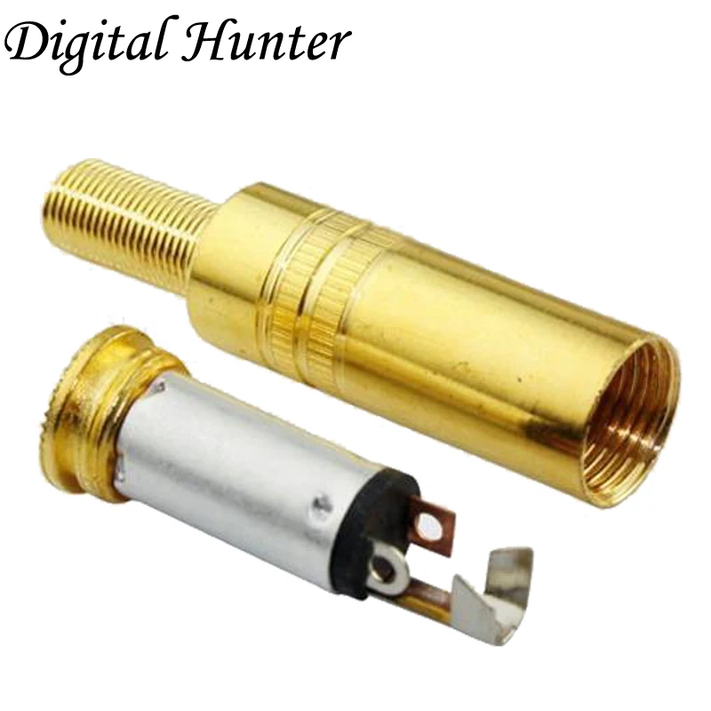 Позолоченный никелированный 3 5 мм разъем стерео Встроенный адаптер для пайки |