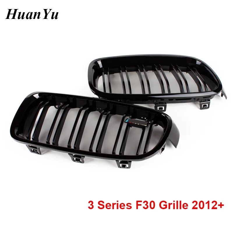 F30 2 slat волокнистая решетка для BMW 3 серии M3 Style передний бампер Racing Grills 320i 325i 328i 335i
