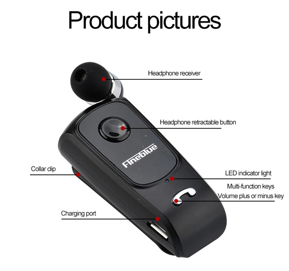 FineBlue F920 мини беспроводные Bluetooth наушники V4.0 гарнитура звонки напоминают вибрацию носить Клип Спорт Бег Наушники Hands Free