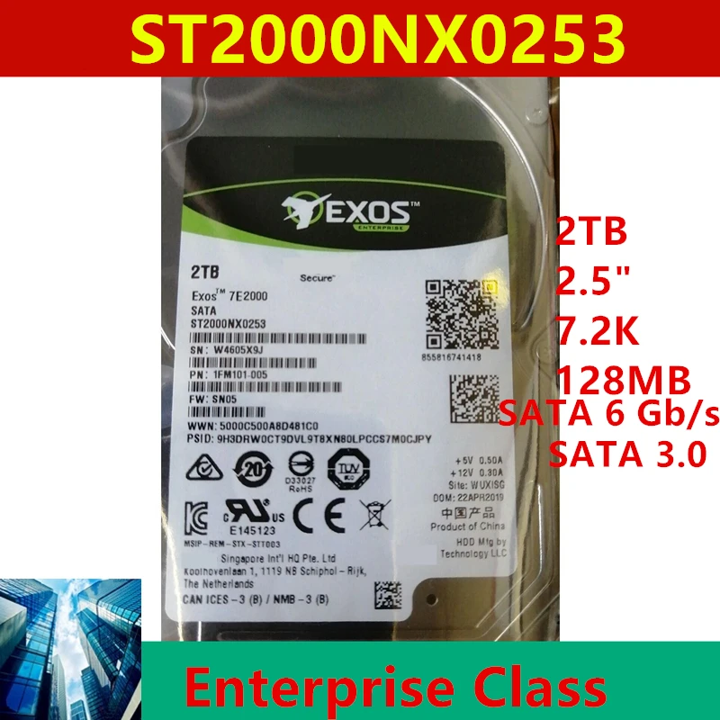 Новый жесткий диск для Seagate 2 ТБ 5 дюйма 7 K SATA 6 ГБ/сек. 128 Мб внутреннего жесткого