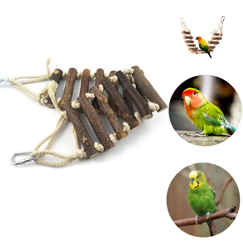 

Деревянная подвесная игрушка для обучения птиц, домашних животных, лестницы для попугаев, 1 шт.