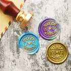 Высокое качество DIY Настройка Двойной Название 2 с инициалами насквозь с персональными буквами штамп красный деревянной ручкой латунь насадки для душасвадебный набор восковых печатей