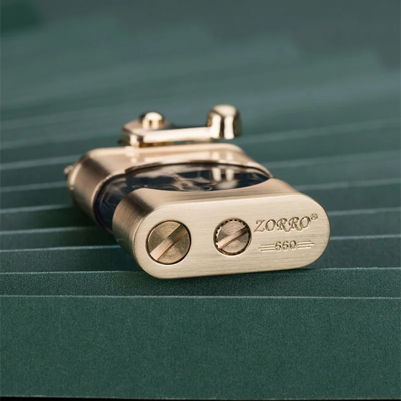 ZORRO New Windproof Metal Kerosene Lighter Transparent Oil Tank Creative Retro Flint Petroleum Lighters Smoking Accessories Gift | Дом и сад