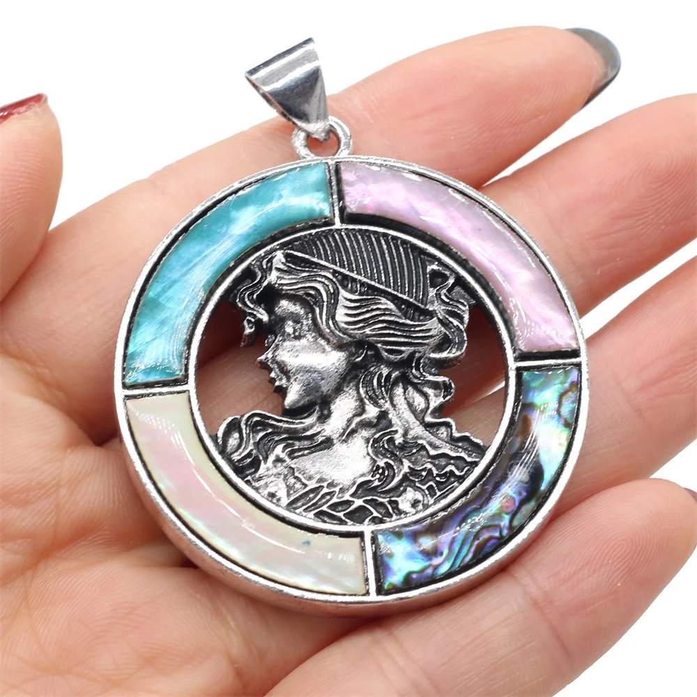 

Natural Mother of Pearl Shell Pendants Charms White Mixed Colors for DIY Necklace Earring Jewelry Making Women Gift Size 45x45mm