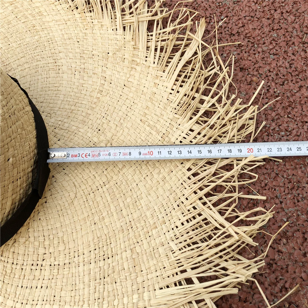 

New women Oversized Hat Big Brim 20cm Raffia Sun Hat Wide Brim Beach Hats Ladies Soft Straw Shade Hat Wholesale