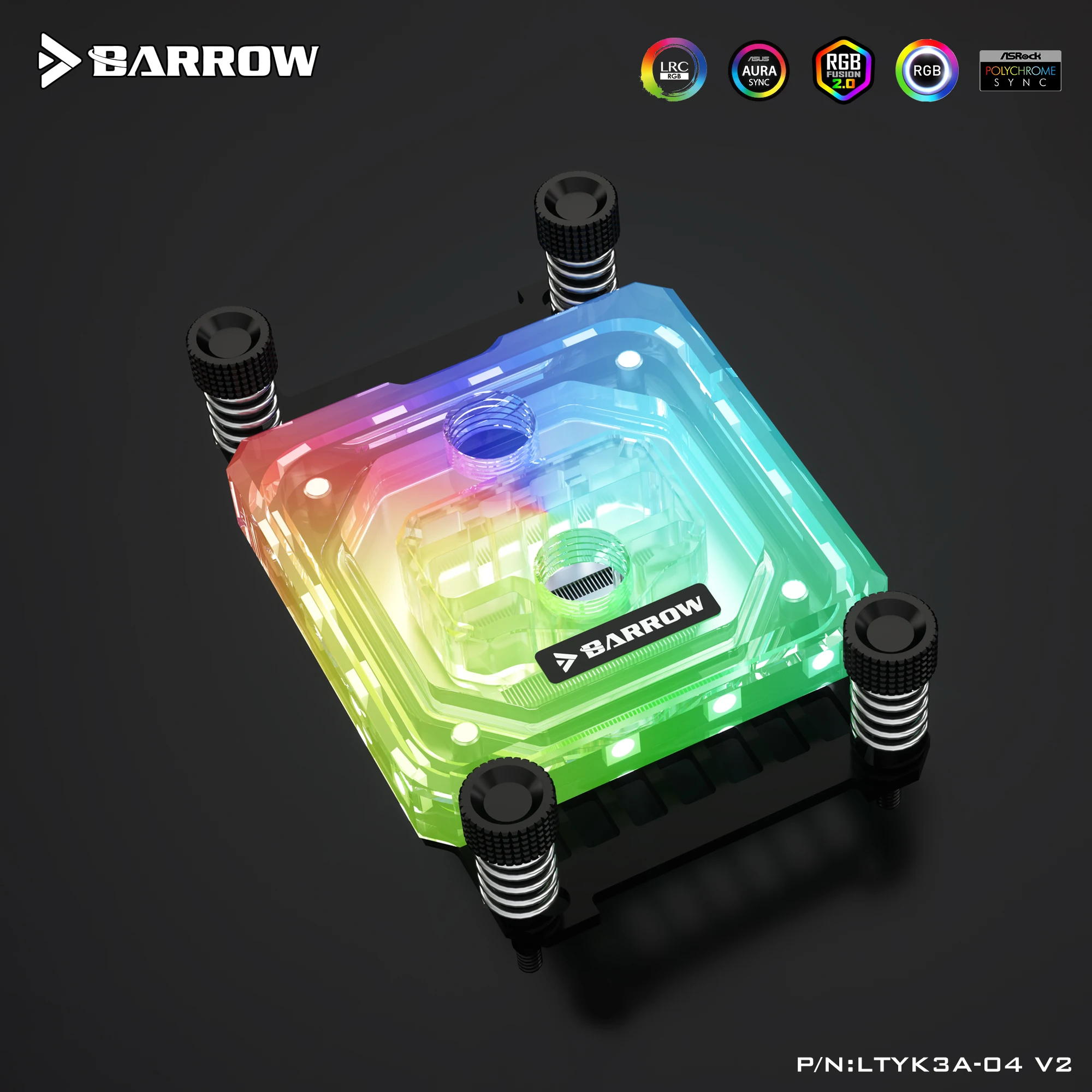 

Barrow LTYK3A-04-V2, For RyzenAMD/AM4/AM3 CPU Water Blocks, LRC RGB v2 Acrylic Microcutting Microwaterway Water Cooling Block