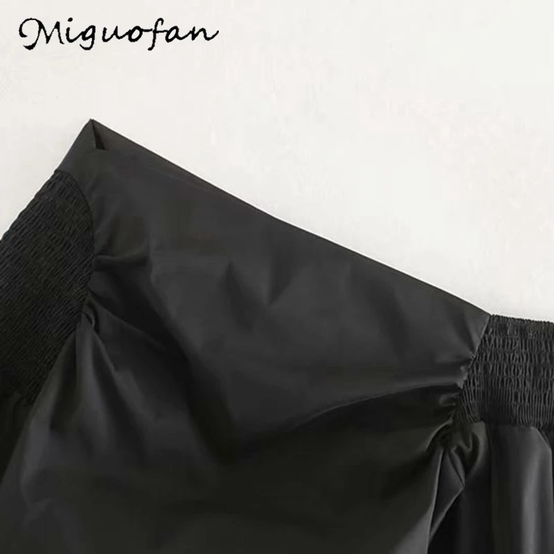 Miguofan винтажная черная блузка с открытыми плечами женские блузки рубашки длинным